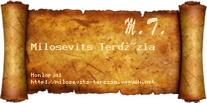 Milosevits Terézia névjegykártya